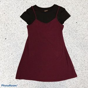 Arizona Burgundy & Black Cami Dress